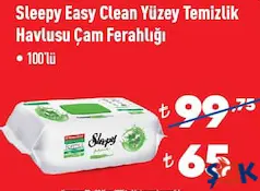 SLEEPY EASY CLEAN YÜZEY TEMİZLİK HAVLUSU ÇAM FERAHLIĞI 100'LÜ